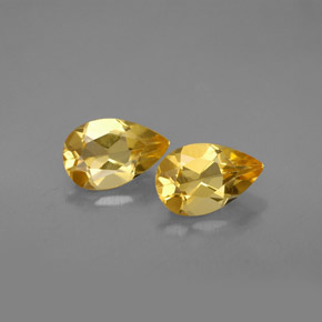 1.48 ct Yellow Citrine Gemstone, Citrine Gem in Pear Facet Shape for Sale.