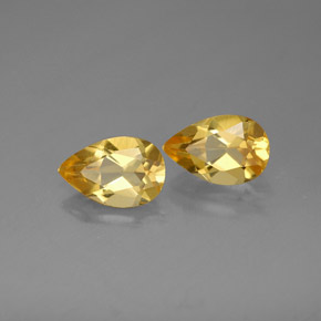 1.48 ct Yellow Citrine Stone, Natural Citrine in Pear Facet Shape for Sale
