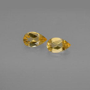 1.39 ct Yellow Citrine Gemstone, Citrine Gem in Pear Facet Shape for Sale.