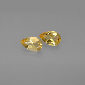 1.39 ct Yellow Citrine Stone, Natural Citrine in Pear Facet Shape for Sale