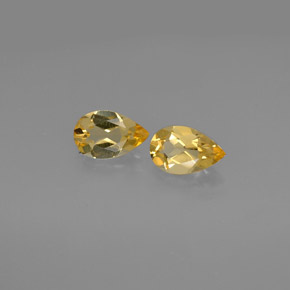 1.38 ct Yellow Citrine Gemstone, Citrine Gem in Pear Facet Shape for Sale.