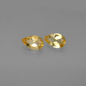1.38 ct Yellow Citrine Stone, Natural Citrine in Pear Facet Shape for Sale