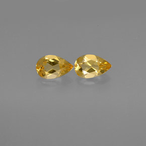 1.47 ct Yellow Citrine Gemstone, Citrine Gem in Pear Facet Shape for Sale.