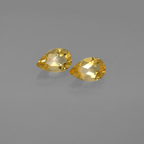 1.47 ct Yellow Citrine Stone, Natural Citrine in Pear Facet Shape for Sale