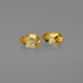 1.53 ct Yellow Citrine Stone, Natural Citrine in Pear Facet Shape for Sale