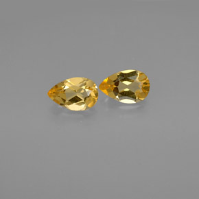 1.35 ct Yellow Citrine Gemstone, Citrine Gem in Pear Facet Shape for Sale.