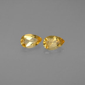 1.46 ct Yellow Citrine Stone, Natural Citrine in Pear Facet Shape for Sale