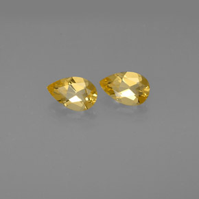 1.51 ct Yellow Citrine Stone, Natural Citrine in Pear Facet Shape for Sale