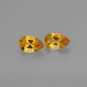 1.24 ct Yellow Citrine Gemstone, Citrine Gem in Pear Facet Shape for Sale.