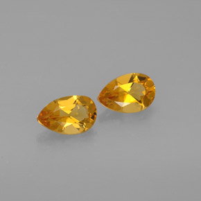 1.24 ct Yellow Citrine Stone, Natural Citrine in Pear Facet Shape for Sale