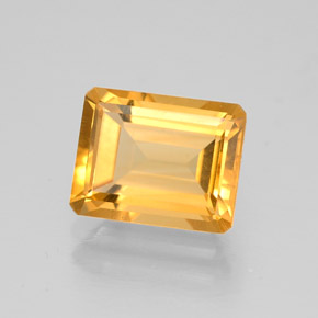 1.97 ct Yellow Citrine Stone, Natural Citrine in Octagon Facet Shape for Sale