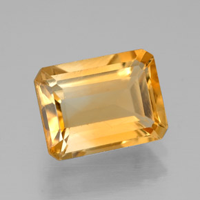 2.06 ct Yellow Citrine Gemstone, Citrine Gem in Octagon Facet Shape for Sale.