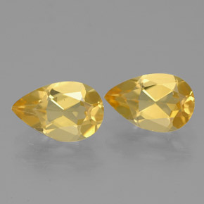 1.33 ct Yellow Citrine Gemstone, Citrine Gem in Pear Facet Shape for Sale.