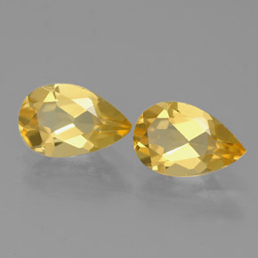 1.33 ct Yellow Citrine Stone, Natural Citrine in Pear Facet Shape for Sale