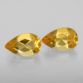 1.48 ct Yellow Citrine Gemstone, Citrine Gem in Pear Facet Shape for Sale.