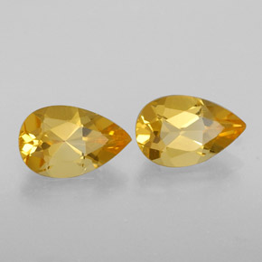1.48 ct Yellow Citrine Stone, Natural Citrine in Pear Facet Shape for Sale