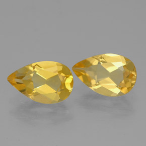 1.41 ct Yellow Citrine Gemstone, Citrine Gem in Pear Facet Shape for Sale.