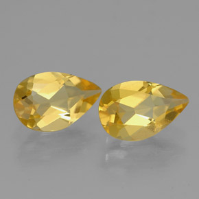 1.41 ct Yellow Citrine Stone, Natural Citrine in Pear Facet Shape for Sale