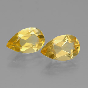 1.41 ct Yellow Citrine Gemstone, Citrine Gem in Pear Facet Shape for Sale.