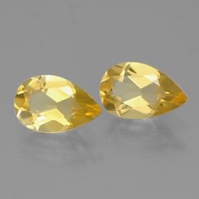 1.41 ct Yellow Citrine Stone, Natural Citrine in Pear Facet Shape for Sale