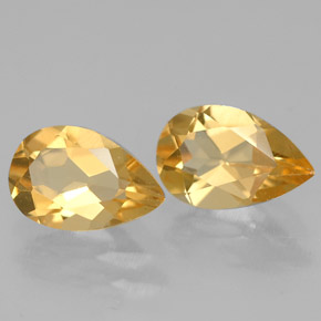 1.46 ct Yellow Citrine Stone, Natural Citrine in Pear Facet Shape for Sale