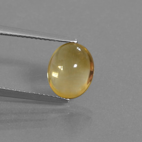 2.97 ct Gold Citrine Gemstone, Citrine Gem in Oval Cabochon Shape for Sale.