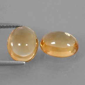 4.67 ct Yellow Citrine Stone, Natural Citrine in Oval Cabochon Shape for Sale