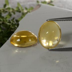 Light Gold Citrin Edelstein - 2.7ct Oval Cabochon (ID: 307694)