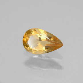 0.66 ct Yellow Citrine Stone, Natural Citrine in Pear Facet Shape for Sale
