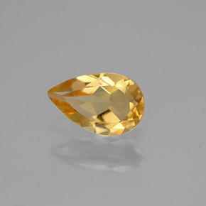0.62 ct Yellow Citrine Gemstone, Citrine Gem in Pear Facet Shape for Sale.