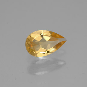 0.62 ct Yellow Citrine Stone, Natural Citrine in Pear Facet Shape for Sale
