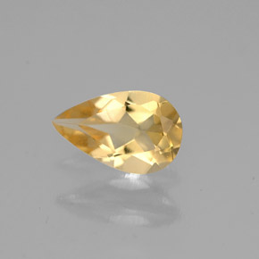 0.65 ct Yellow Citrine Gemstone, Citrine Gem in Pear Facet Shape for Sale.