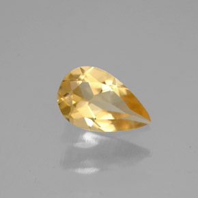 0.65 ct Yellow Citrine Stone, Natural Citrine in Pear Facet Shape for Sale