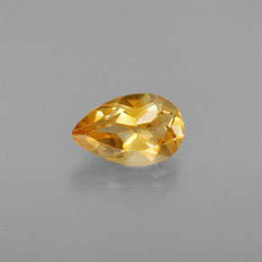 0.78 ct Yellow Citrine Gemstone, Citrine Gem in Pear Facet Shape for Sale.