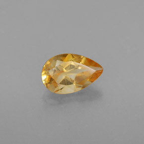0.78 ct Yellow Citrine Stone, Natural Citrine in Pear Facet Shape for Sale