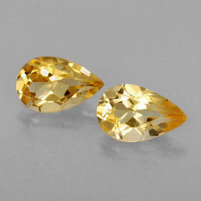 1.61 ct Yellow Citrine Stone, Natural Citrine in Pear Facet Shape for Sale