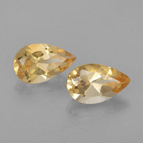 1.57 ct Yellow Citrine Stone, Natural Citrine in Pear Facet Shape for Sale