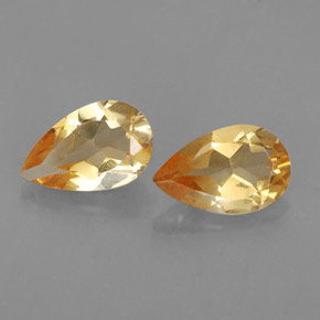 1.37 ct Yellow Citrine Gemstone, Citrine Gem in Pear Facet Shape for Sale.