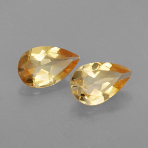 1.37 ct Yellow Citrine Stone, Natural Citrine in Pear Facet Shape for Sale