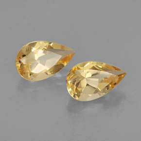 1.56 ct Yellow Citrine Stone, Natural Citrine in Pear Facet Shape for Sale