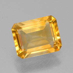 1.85 ct Yellow Citrine Gemstone, Citrine Gem in Octagon Facet Shape for Sale.