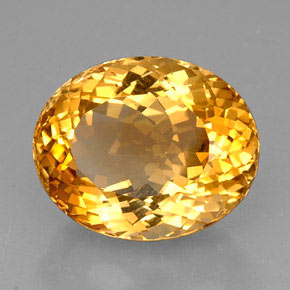 27.60 ct Orange Citrine Stone, Natural Citrine in Oval Facet Shape for Sale