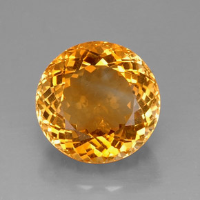 16.98 ct Orange Citrine Gemstone, Citrine Gem in Round Facet Shape for Sale.