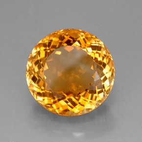 16.98 ct Orange Citrine Stone, Natural Citrine in Round Facet Shape for Sale