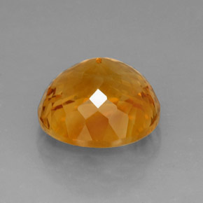 Citrine Gemstone in 16.3 mm Size for Sale, Citrine Stone in Yellow Orange Color