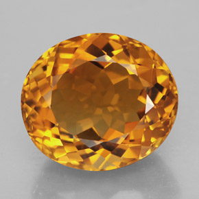 11.83 ct Orange Citrine Gemstone, Citrine Gem in Oval Facet Shape for Sale.
