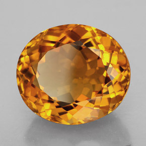 11.83 ct Orange Citrine Stone, Natural Citrine in Oval Facet Shape for Sale