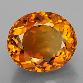 11.24 ct Orange Citrine Gemstone, Citrine Gem in Oval Facet Shape for Sale.