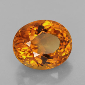 6.55 ct Orange Citrine Stone, Natural Citrine in Oval Facet Shape for Sale
