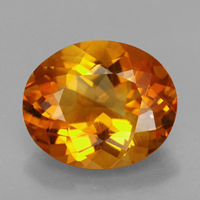 4.27 ct Orange Citrine Gemstone, Citrine Gem in Oval Facet Shape for Sale.